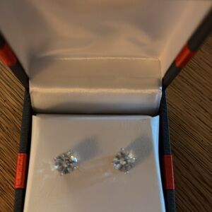 New! Lab created White Sapphire Sterling Silver earrings